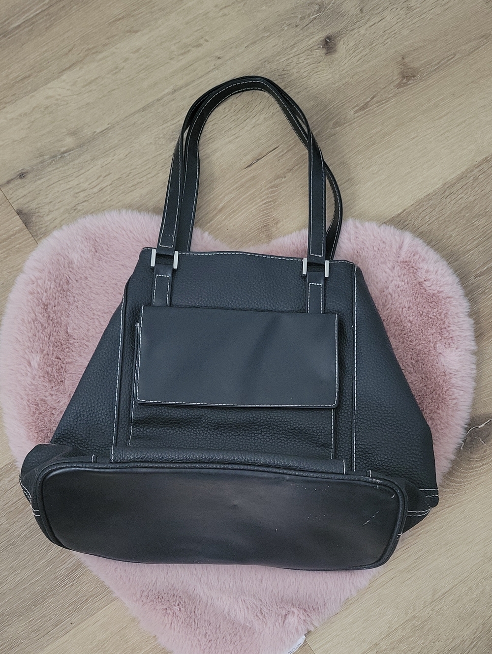 Black Structured Shoulder Tote Bag